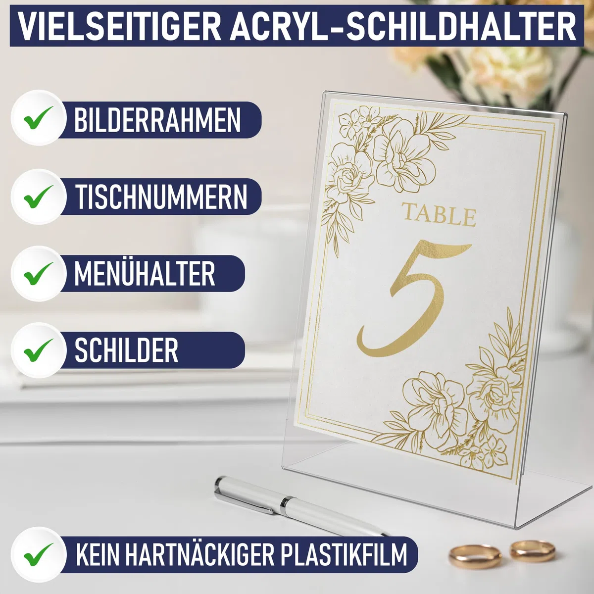 Dasher Products Acryl-Schildhalter, abgeschrägte Rückseite, 10,8 x 15,3 cm, Economy Portrait Werberahmen, perfekt für Zuhause, Büro, Geschäft, Restaurant (A6 - 6 Pack)