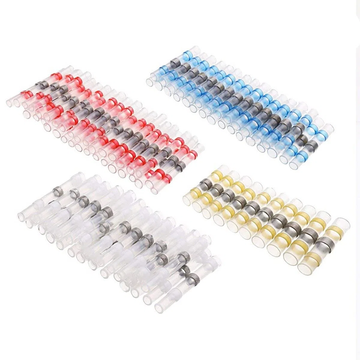 Schrumpfschlauch 1000/50. 0pcs. wasserdichte Wärmeschrumpfschmiedekabel Verbinder Kupfer Lötdichtungsdrahtanschlüsse Thermische Schrumpfungshülsenspleiß Schrumpfschlauch Set(Yellow,1000PCS)