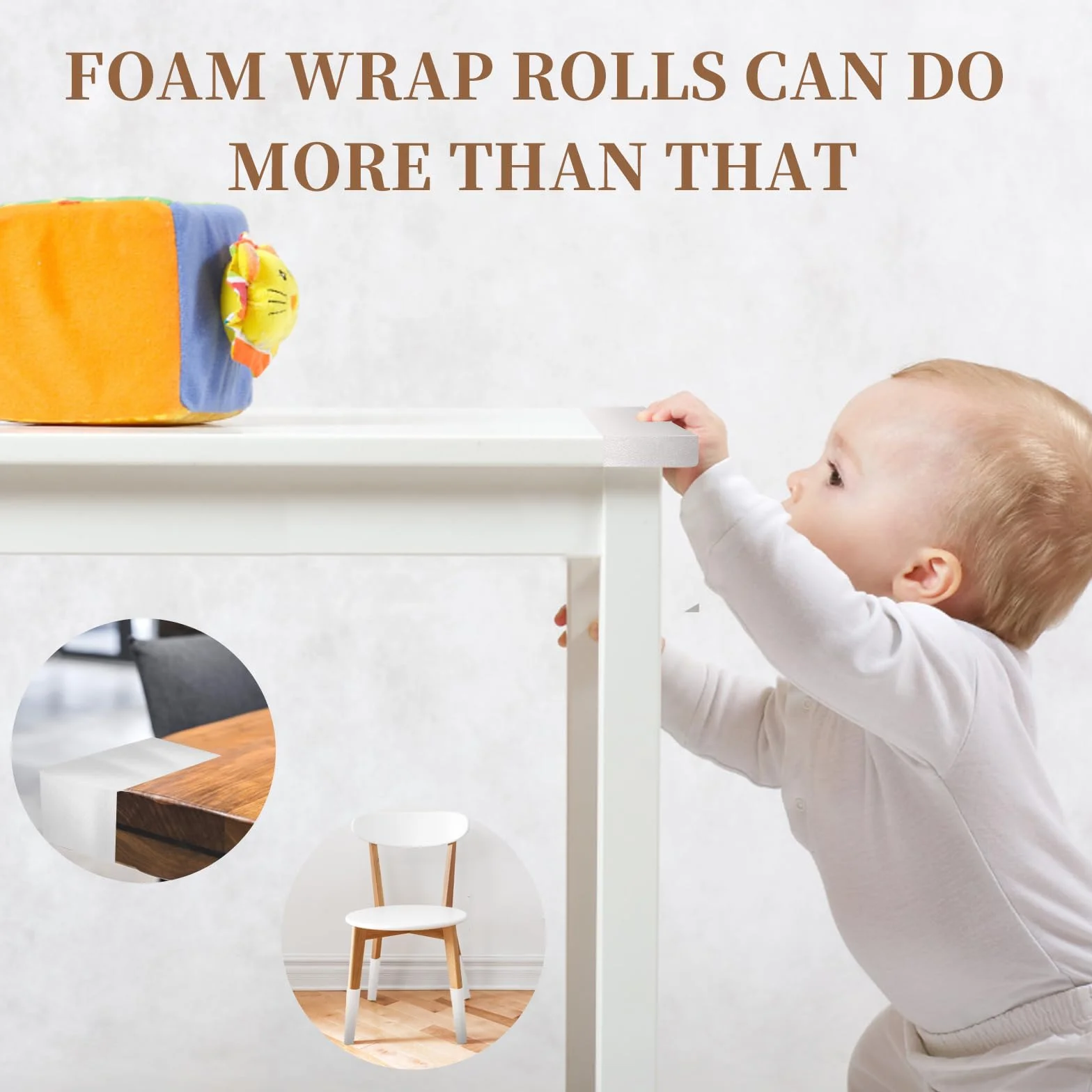 JIUZHOUXIN verpackungsmaterial,Foam Wrap Roll, zum Schutz zerbrechlicher Gegenstände, Möbel, Transportverpackungen, Kartonfüllungen, mit FRAGILE Warnaufklebern (35.5CM X 48M)