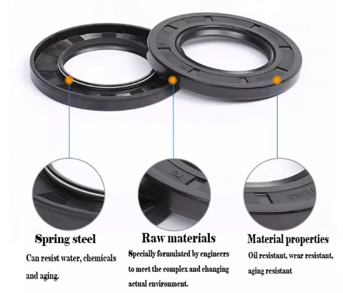 Oil Seal, TC 48mm x 68mm x 8mm(IDxODxL), Skelett-Öldichtung aus Nitrilkautschuk Packung mit 2