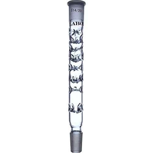 LABOY Glas Destillateur Spalte Kondensator Vigreux 100 mm in einrückung Länge mit 14/20joints