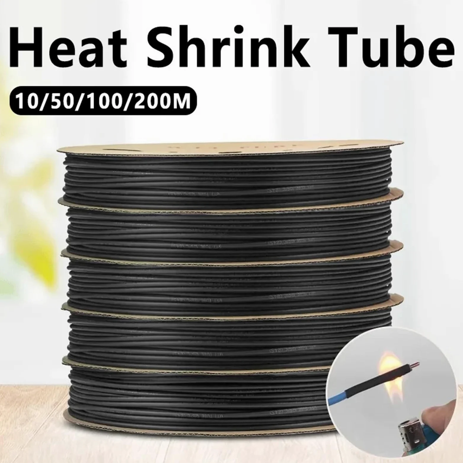 100 Meter/10M 3:1 Schrumpfschlauch Schwarz mit Kleber Polyolefin Schrumpfen Verschiedenes Verhältnis Klebstoff Draht Kabel Sleeving Tubing für Elektrische Isolierung(Yellow,25.4mm,200m)