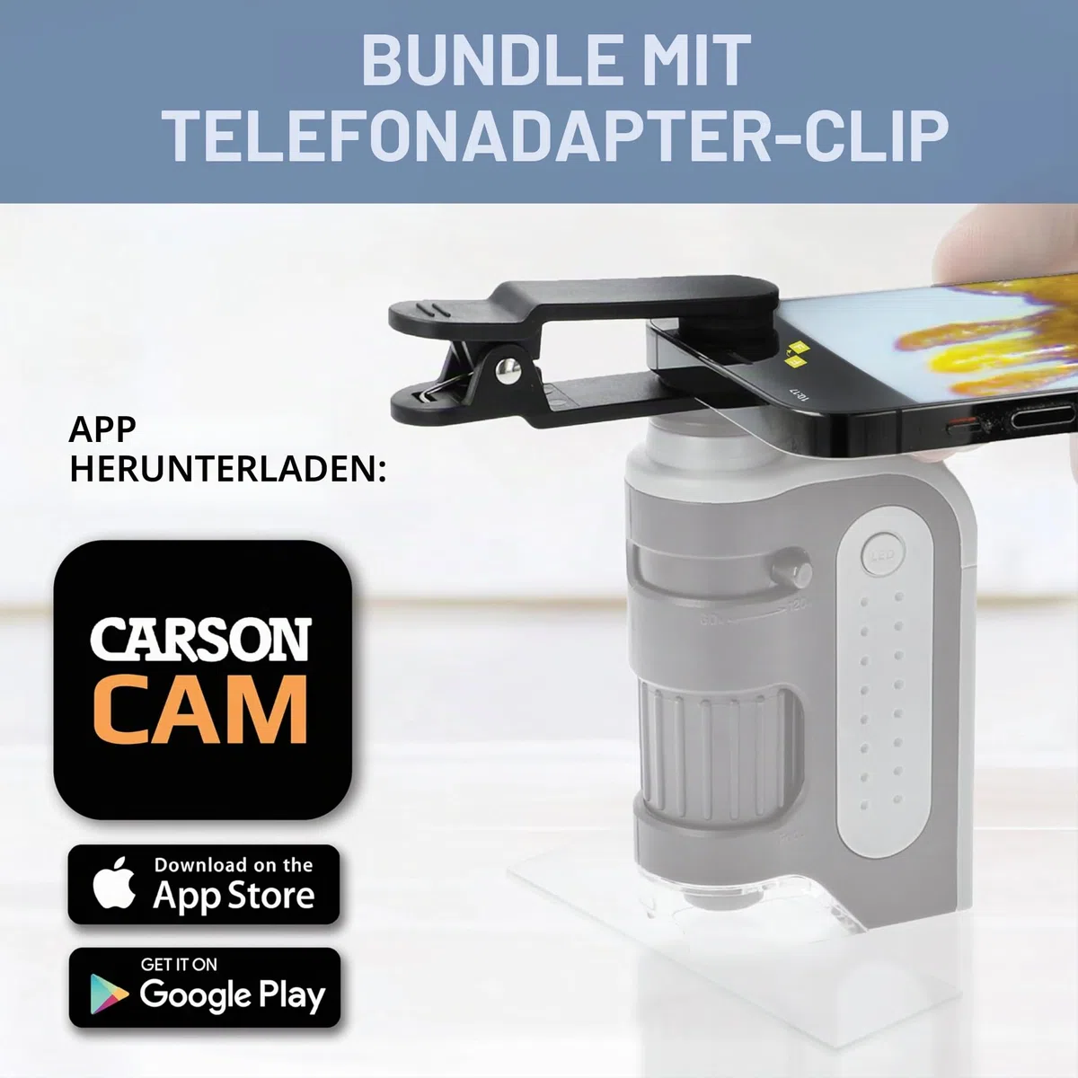Carson MicroBrite Plus 60x–120x Taschenmikroskop - Allrounder für Schule, Studium, Grower, Wissenschaft & Lernen (MM-300)