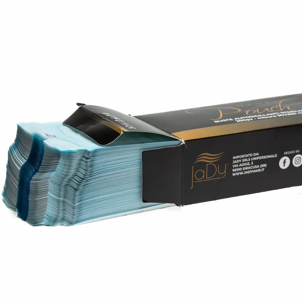 JaDy Sterilisationsbeutel 90 x 260 mm durchsichtig Kunststoff selbstversiegelnd thermoplastisch selbstklebend für Werkzeugsterilisation Kosmetik Friseur Zahnarzt