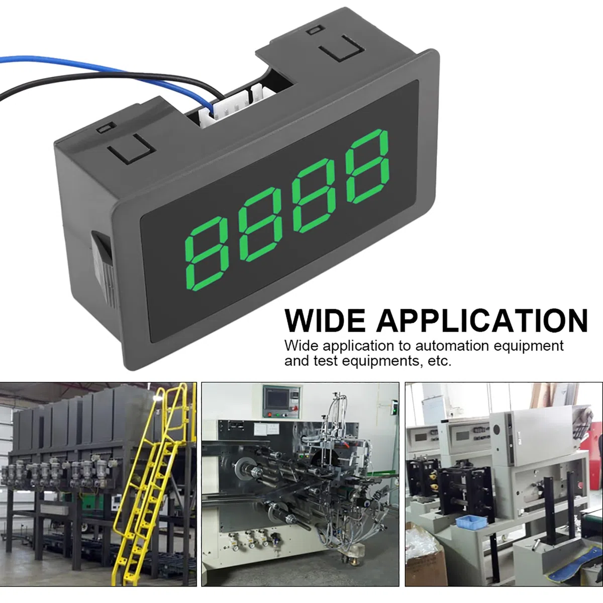 4-stelliger Automatischer Digitalzähler, DC 8-24V, LED-Anzeige, Zählbereich 0-9999, Aufwärts-Abwärts-Zähler, Grün, 8x4x2,5 cm