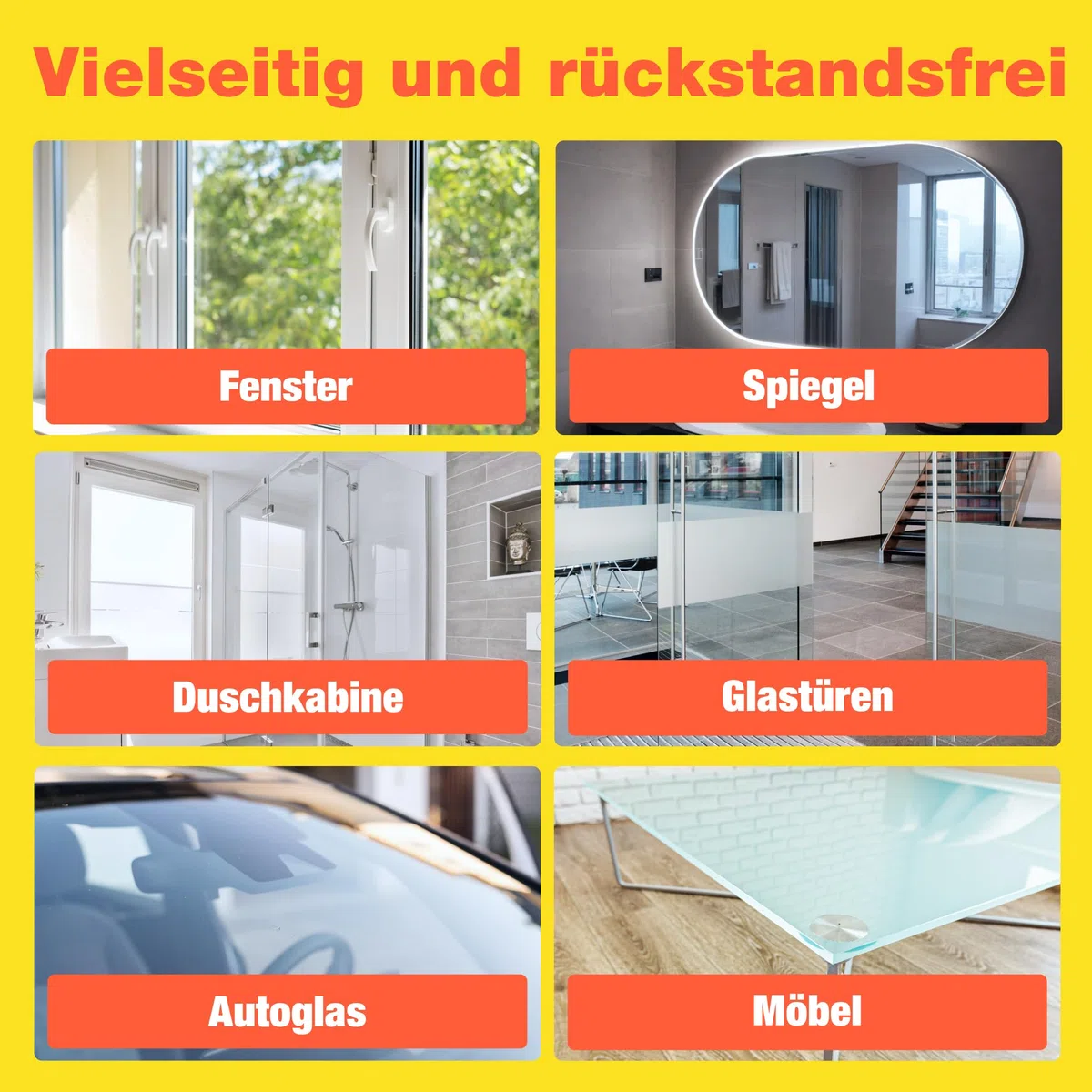bio-chem Glasreiniger Hochglanzreiniger 750ml | Für Glasflächen, Spiegel, Fenster, Autoscheiben, Küchenfronten und lackierte Oberflächen
