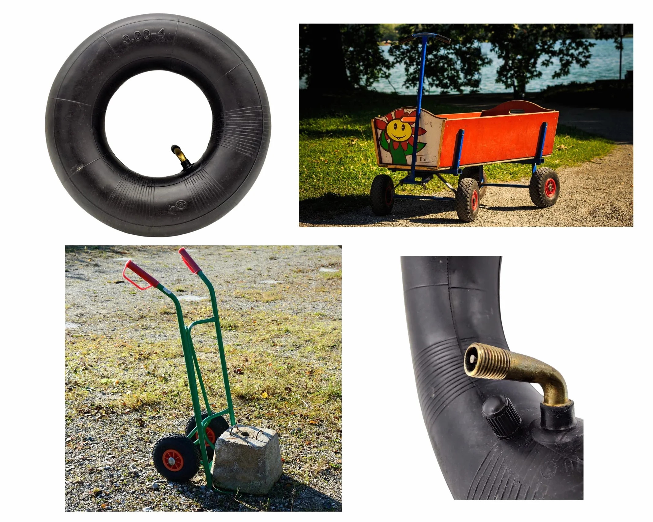 2X HMH-Shop Sackkarren 2er Set Mantel + Schlauch 3.00-4 Sackkarrenmantel Decke 260mm Sackkarrenschlauch 2 Stück Ersatzreifen für z.B. Bollerwagen Karre Luftreifen Reifendecke 260x85mm Innenschlauch