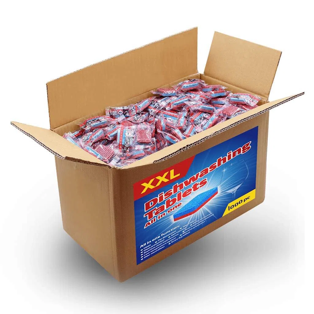 Spülmaschinentabs 12 in 1 1000 Stück, 18 kg, Spülmaschinenreiniger, Geschirrspülerreiniger, Maschinenpfleger, Entkalker, Fettlöser, Geruchsentferner für Gläser, Besteck und Alltag