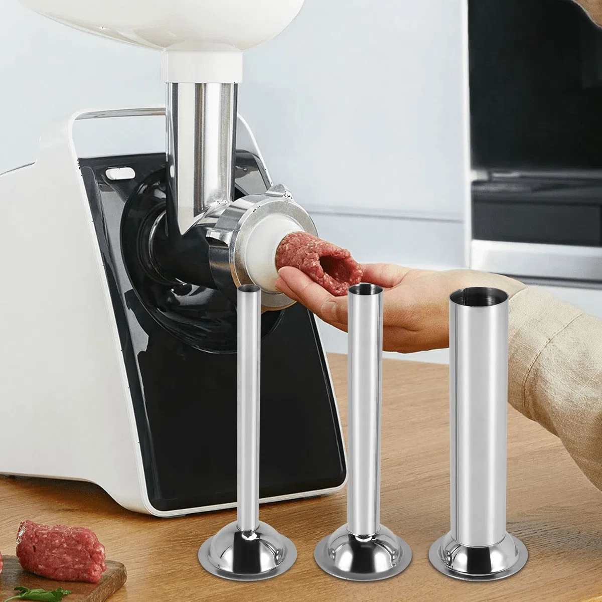 3 StüCke Edelstahl Wurst FüLlmaterial FüLlrohre Trichter DüSen Ersatzteile FüLlrohr, Basis Durchmesser: 58Mm