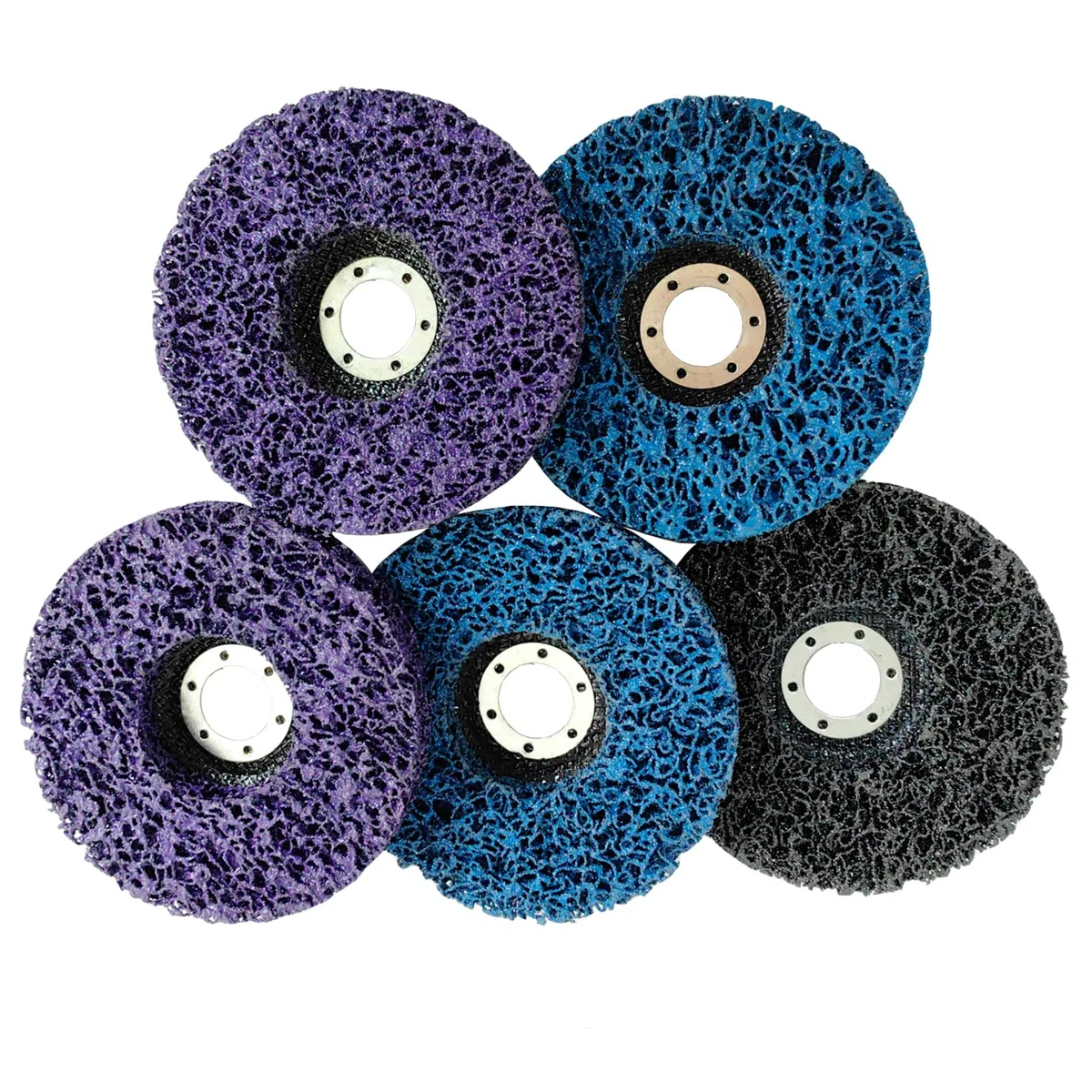 Reinigungsscheibe Set 5pcs Mixed CSD Scheibe Schleifscheibe 125 * 22mm Grobreinigungsscheibe Streifenscheiben CSD Reinigungsvlies für Winkelschleifer Entfernung von Farbe Rost Schweißnähte Oxidation