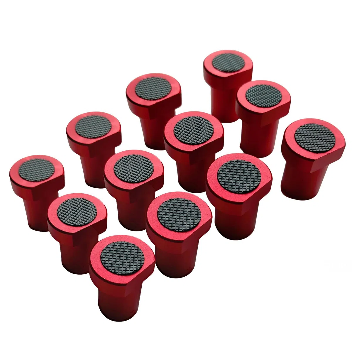 12 Stück Aluminiumlegierung Bankhaken 20mm Bank-Hundeklemme, Spannbacken Zum Flachspannen, Bank-Hundeklemme Holzbearbeitung Tisch Spannbacken Hobelbank Zubehör Für 20mm Hundeloch (Rot)