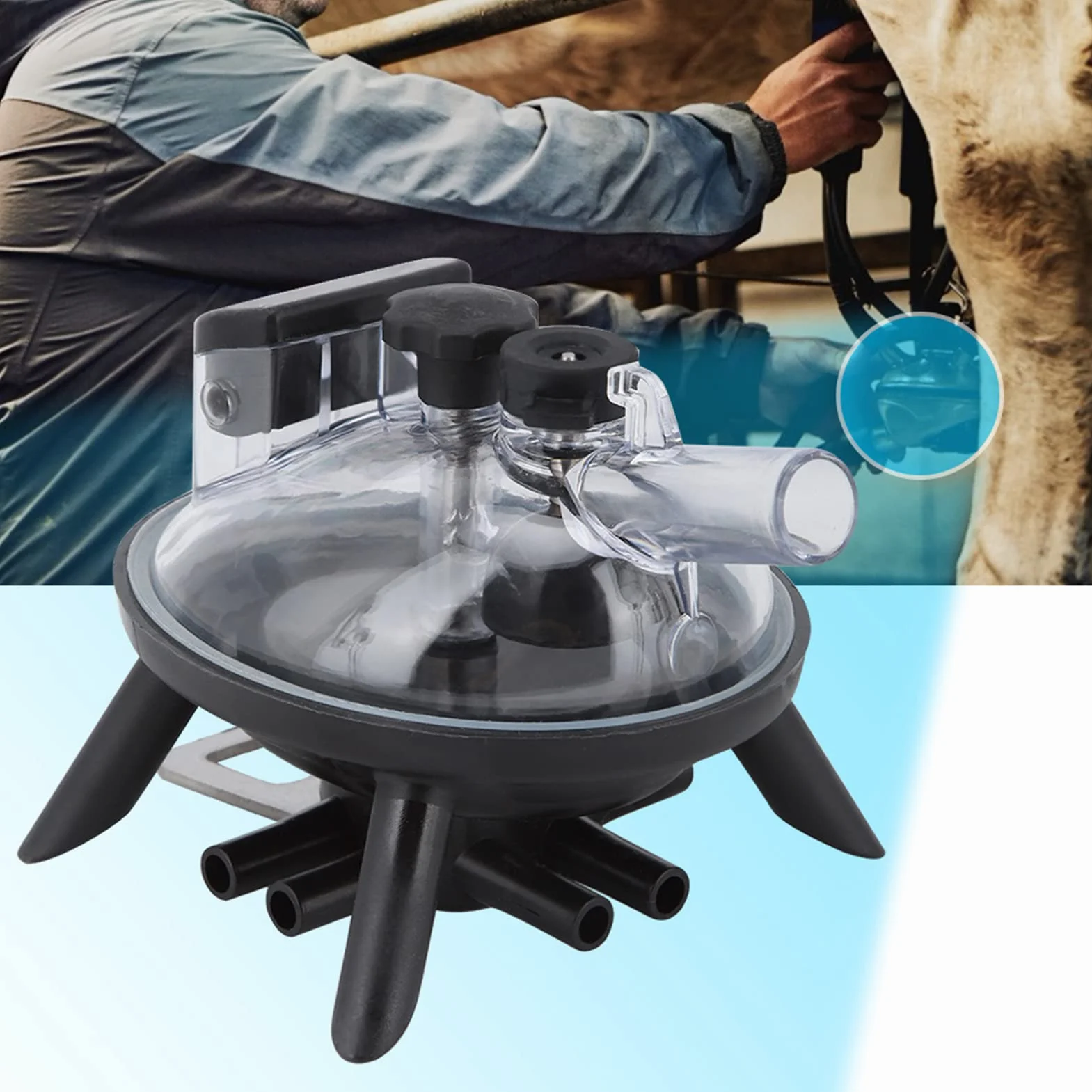 Melkmaschine Melkklaue, 240cc Ziege Melkmaschine Teil, Kuh Melkmaschine Klauencluster, Milchsammelwerkzeug für Rinder und Schafe