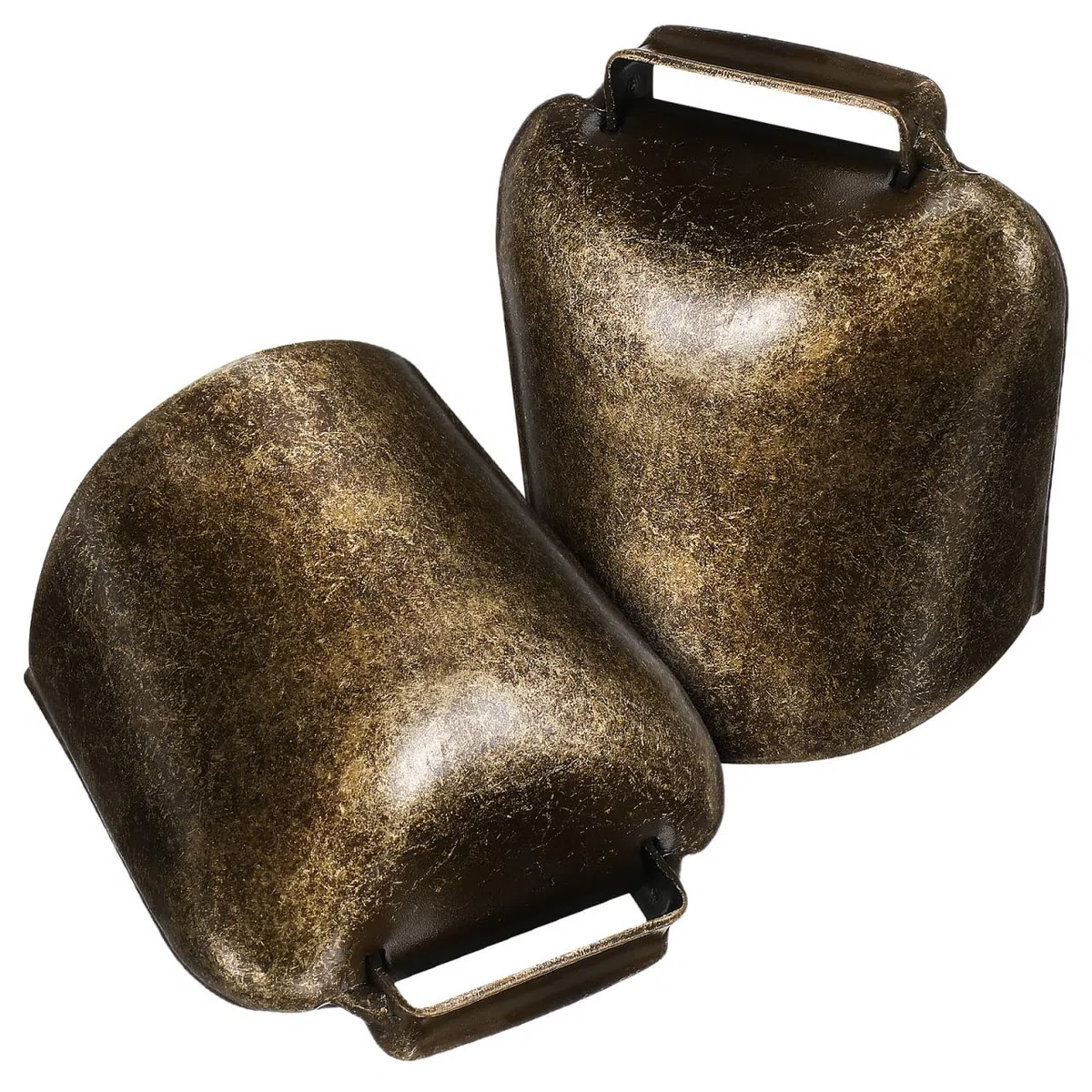 Toyvian Kuhglocken 2 Stück aus Eisen, 6,3 cm Tierglocken für Schafe, Ziegen & Kühe, laute Weideglocken in Antik-Bronze, Glocke zum Aufhängen, rustikale Hängedeko für Bauernhof