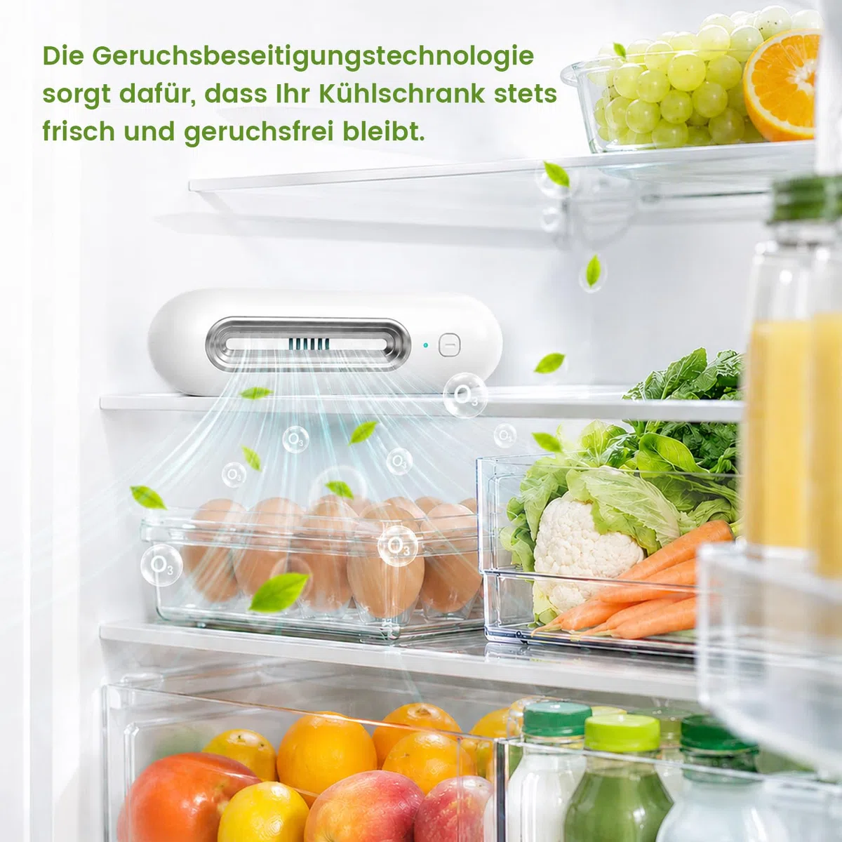 Ozoori Kühlschrank Deodorierer - Aktiver Kühlschrank Luftreiniger mit Ozontechnologie | USB-Betrieb, Geruchsneutralisation & Frischhaltung ohne Filter | Kompaktes Design für mehr Frische im Kühlschran