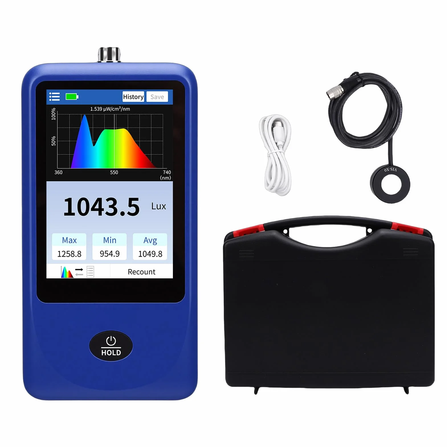 Annadue Handheldes Lichtspektrummessgerät, Luxmeter mit 1 Million Lux