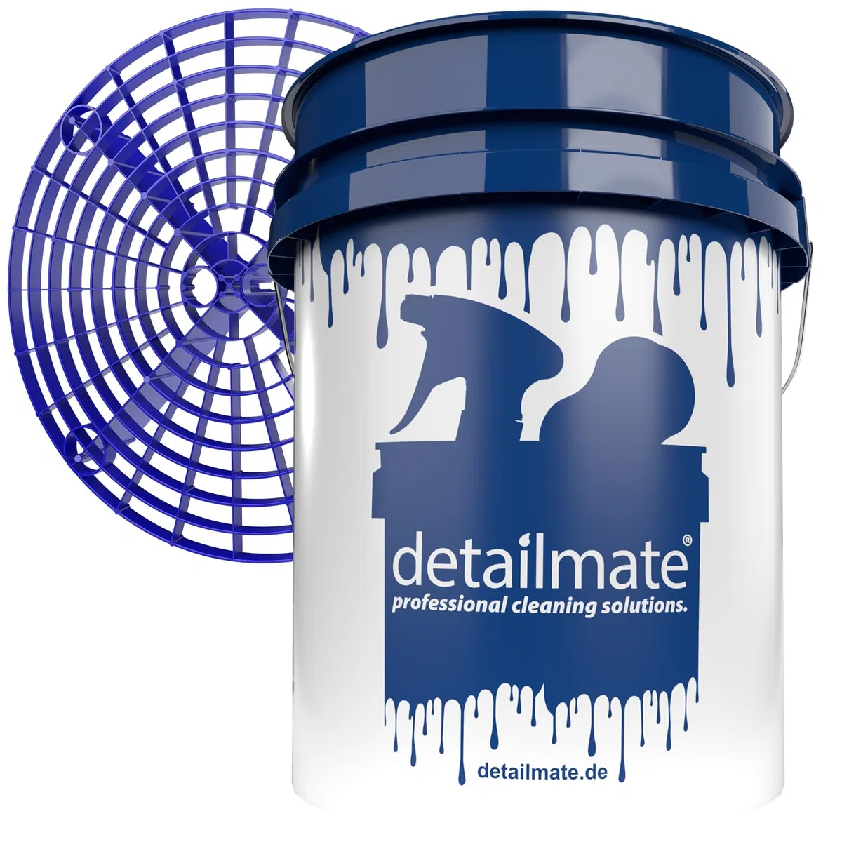 detailmate Auto Wascheimer 5 GAL (ca.20 Liter) weiß, Grit Guard Eimer Einsatz blau Wash Bucket 5 Gallon Verstärkt, Extra Dicke Wandung, für Deckel Gamma Seal LID geeignet