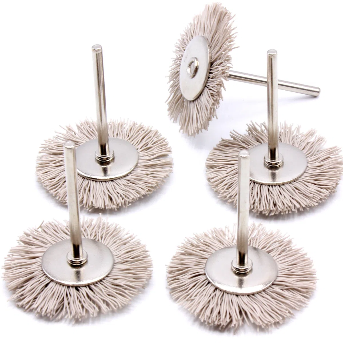 5x Polierscheiben Bürsten Nylon Ø 40mm Rundbürste für Dremel Proxxon u. a. Multifunktionswerkzeug