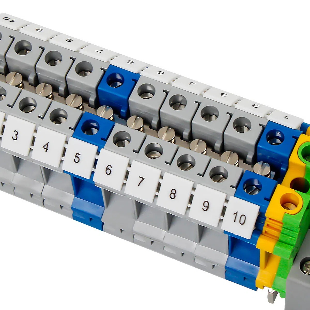 Reihenklemmen Hutschiene UK/10N, 10mm² Schienenanschlussblock- Kit mit 20cm Schiene und Klemmenblock Zubehör, Durchgangsklemmen-Kit mit für Produktionsautomatisierung, Schaltungsumwandlung