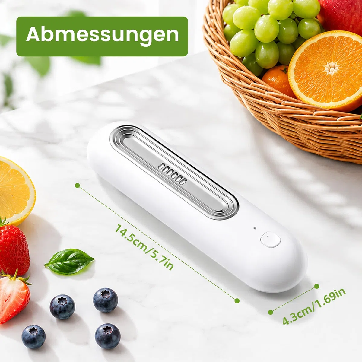 Ozoori Kühlschrank Deodorierer - Aktiver Kühlschrank Luftreiniger mit Ozontechnologie | USB-Betrieb, Geruchsneutralisation & Frischhaltung ohne Filter | Kompaktes Design für mehr Frische im Kühlschran