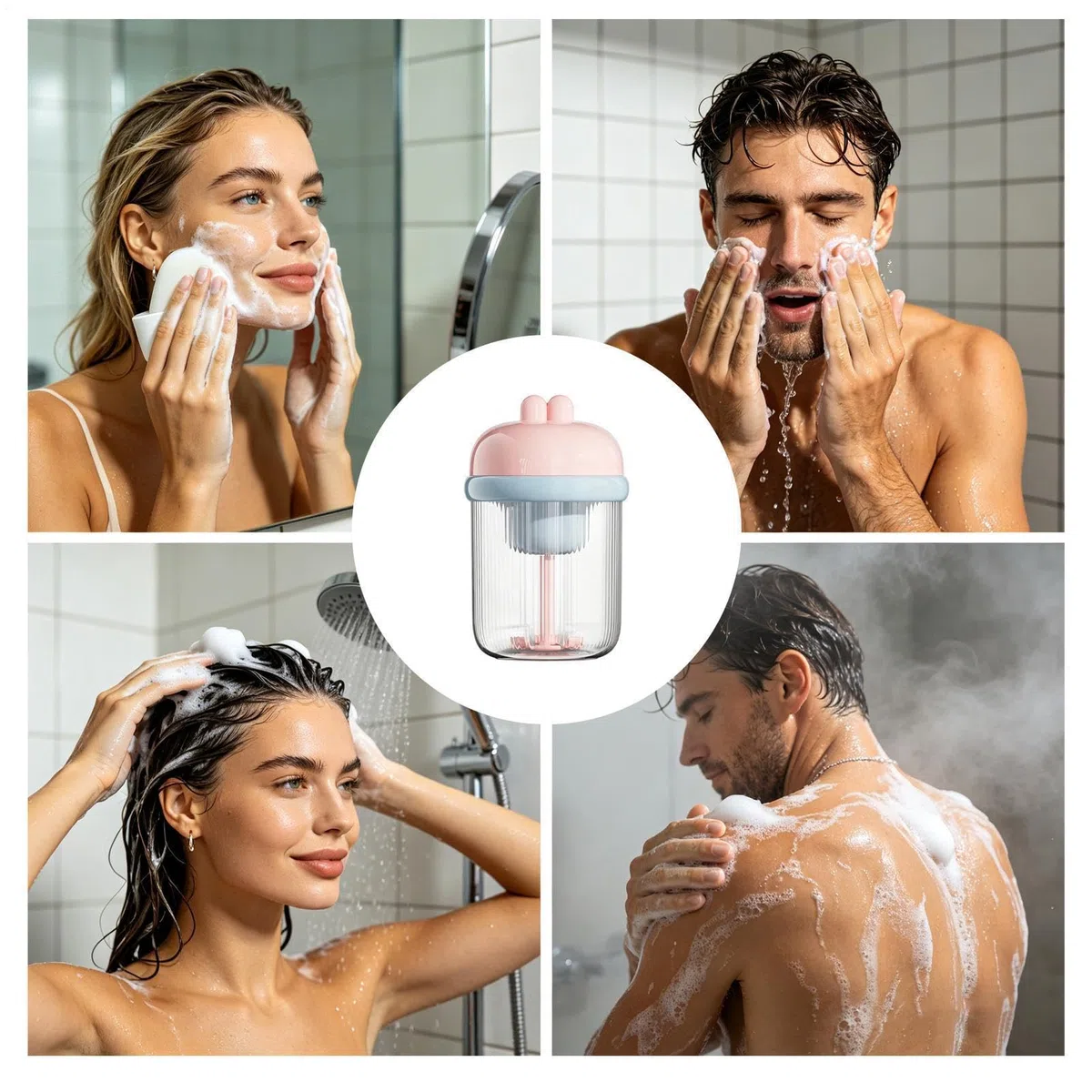 Electric Foam Dispenser, Automatic Shampoo Mixer, Quick Lather with Foaming Technology System, Portable Cleaning Bubble Device, Pet Wash Foam Machine, Bathroom Tool for Daily Care