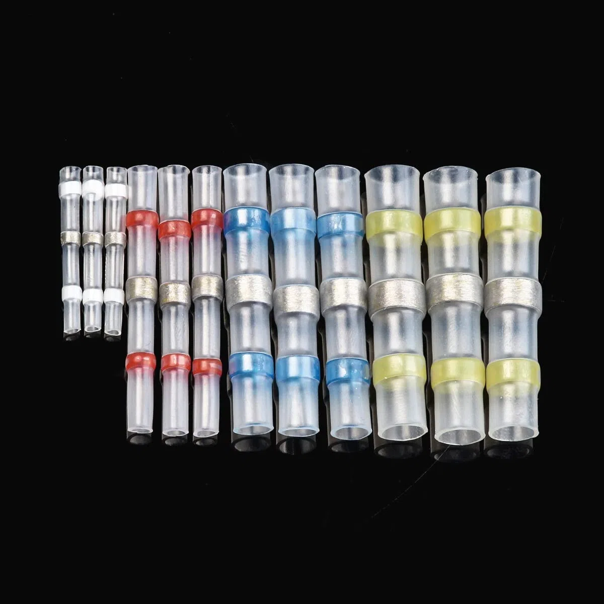 Schrumpfschlauch 1000/50. 0pcs. wasserdichte Wärmeschrumpfschmiedekabel Verbinder Kupfer Lötdichtungsdrahtanschlüsse Thermische Schrumpfungshülsenspleiß Schrumpfschlauch Set(Yellow,1000PCS)