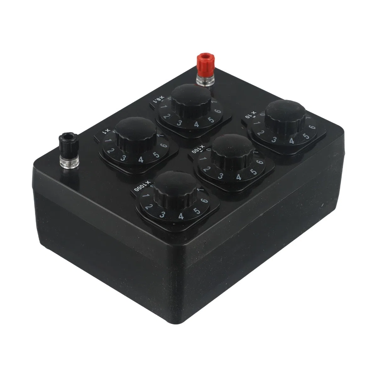 J2361 Variable Decade Widerstandskasten 0 bis 9999,9 Ohm Widerstandsbox mit 5 umschaltbaren Bereichen für Elektronikprüfung