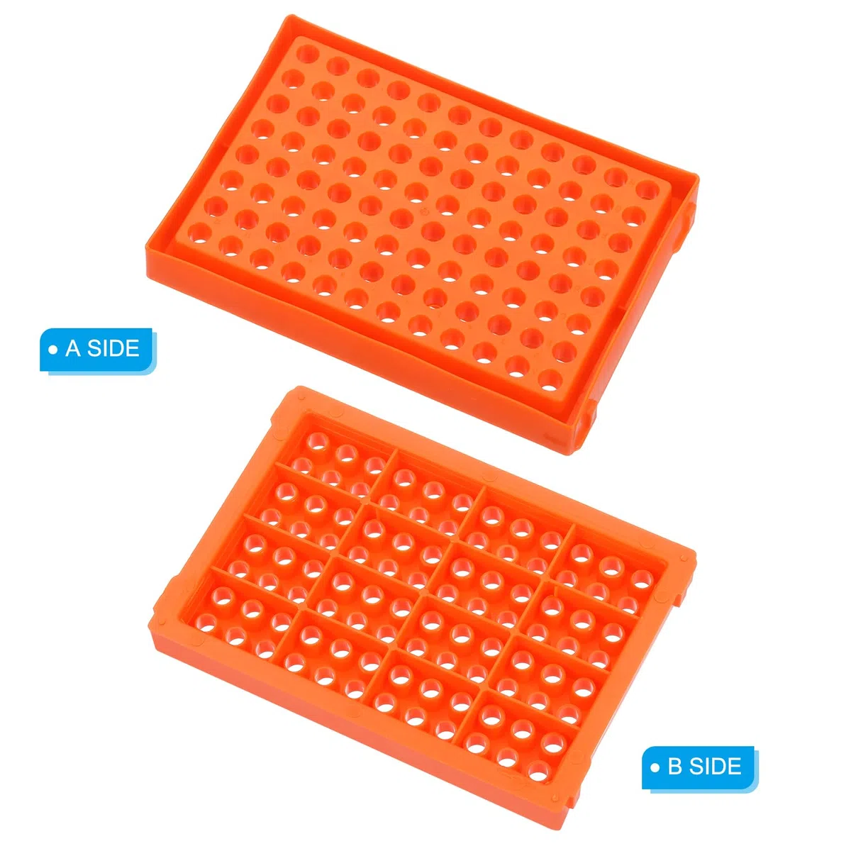 PATIKIL 96-Well PCR Tube Rack Für 0.2ml Teststreifenröhrchen 5 Stücke Wasserdichte Röhrchenfüllschale Zentrifugenröhrchenhalter Orange