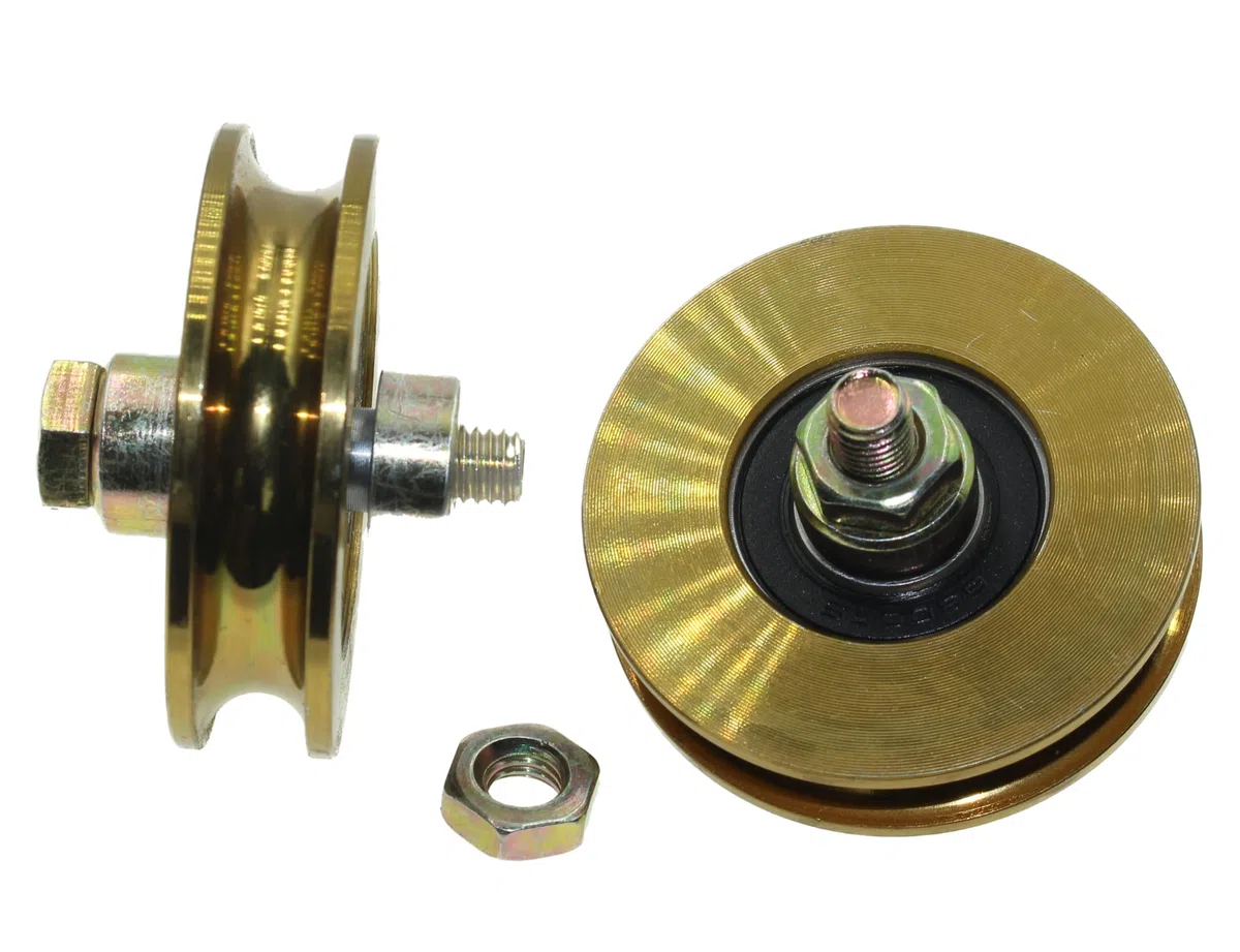 R59-10-10) 2 Stück Schiebetorrollen Ø 59 mm Rundnut Stahl Made in EU (10 mm Nut - 10 mm Lager)