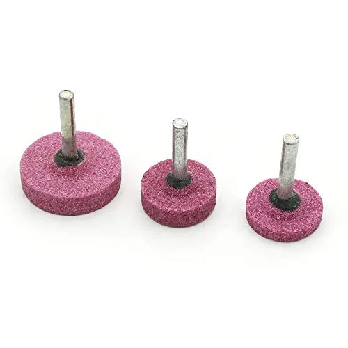 10 x Pinke Schleifscheiben 6mm T-Shaped Shank, 25mm / 30mm / 40mm Schleifstein Polierscheibe für Rotierende Werkzeuge