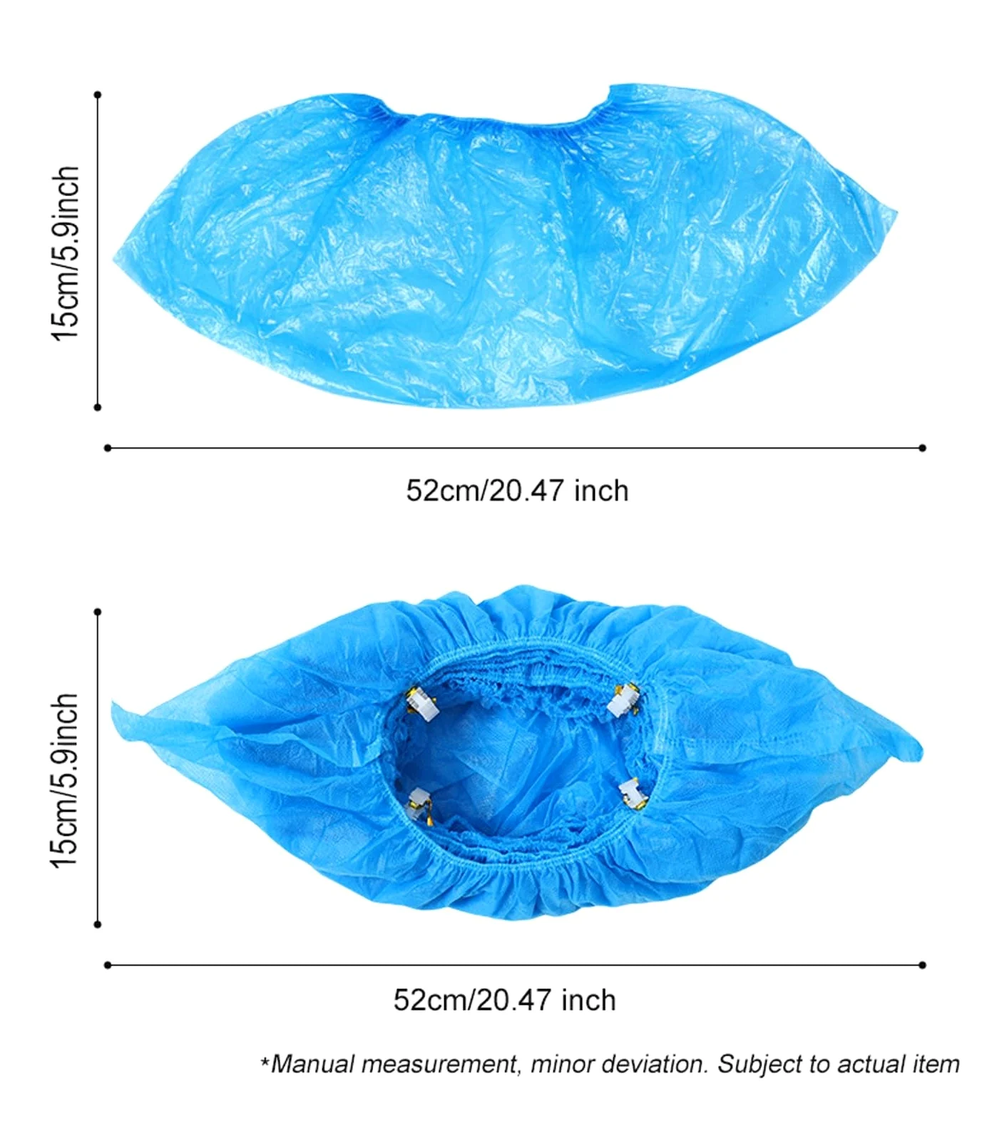 Einweg-Überschuhe in Einheitsgröße, 100er-Packung, Nachfüllpackungen für T-Schnallen-Spender, Wasser- und Staubdicht für die Meisten Schuhe(Color:Blue-1000 Count)