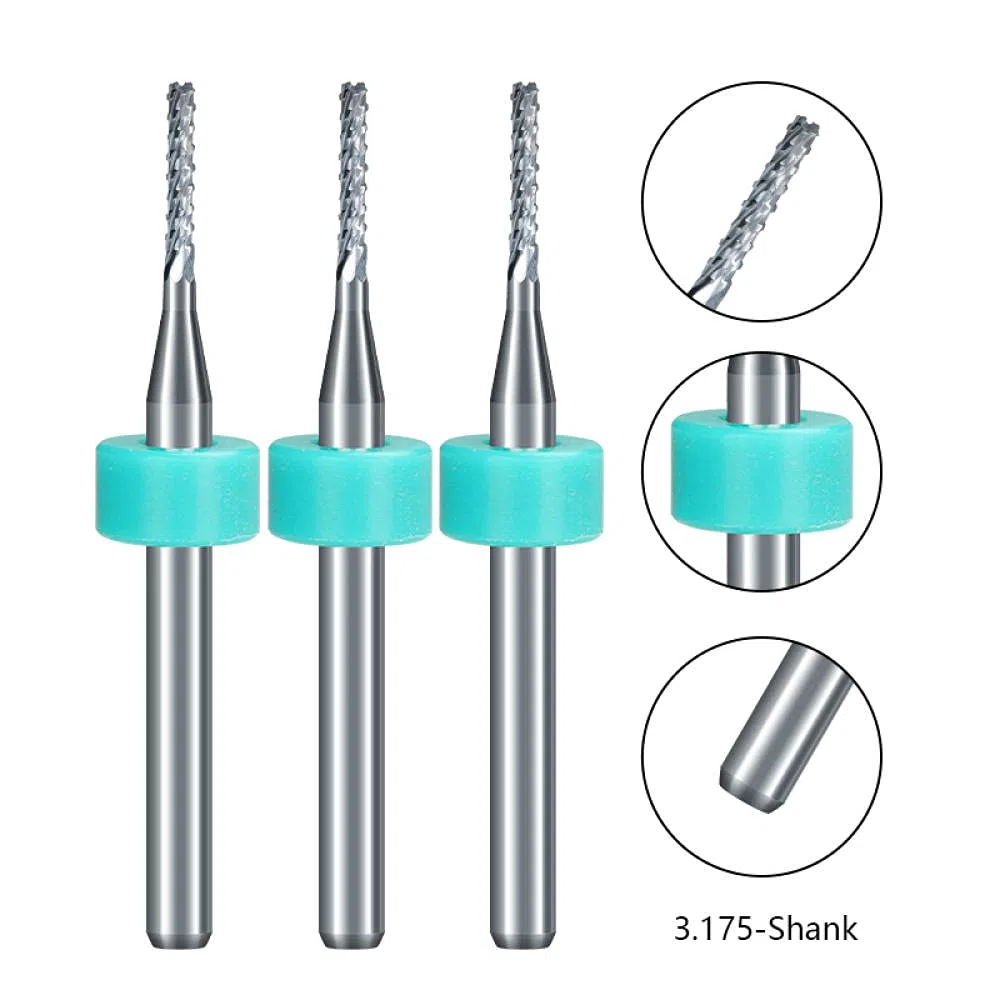 Mais Schaftfräser 10 Stück 0,5-3,175 mm Hartmetall PCB Fräser 3,175 mm Schaft CNC-Maschine Fräser Bit Router Bit-10 Stück 0,5 mm