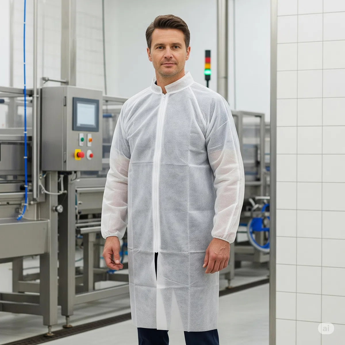 Top-PP-Besucherkittel, Premium-Patientenkittel, feste Qualität, Reißverschluss (XL)