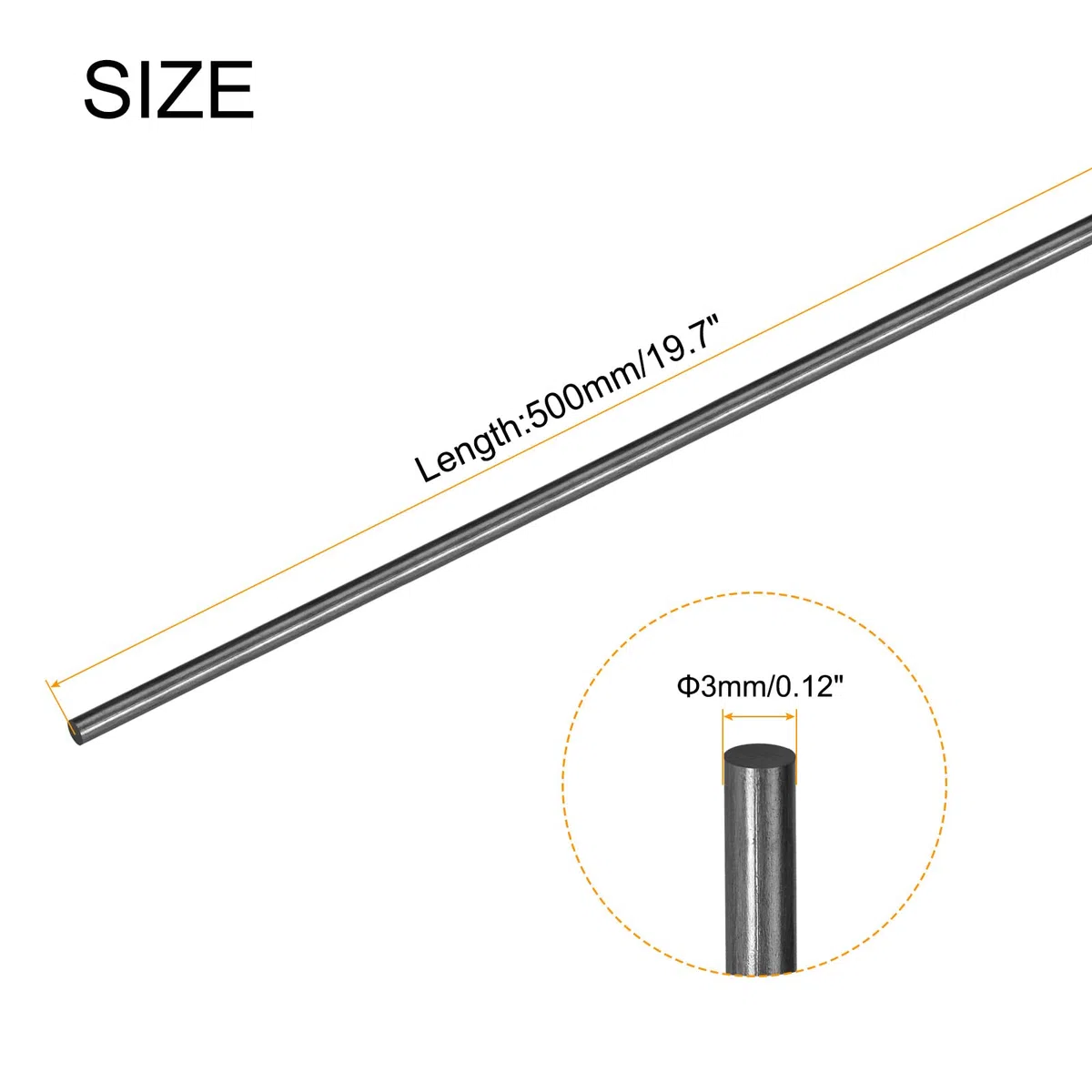 QUARKZMAN Kohlefaserstab 3mm x 500mm Für RC Auto Flugzeug DIY Werkzeug Flügelrohr Quadrokopter Arm Packung Mit 6 Stück