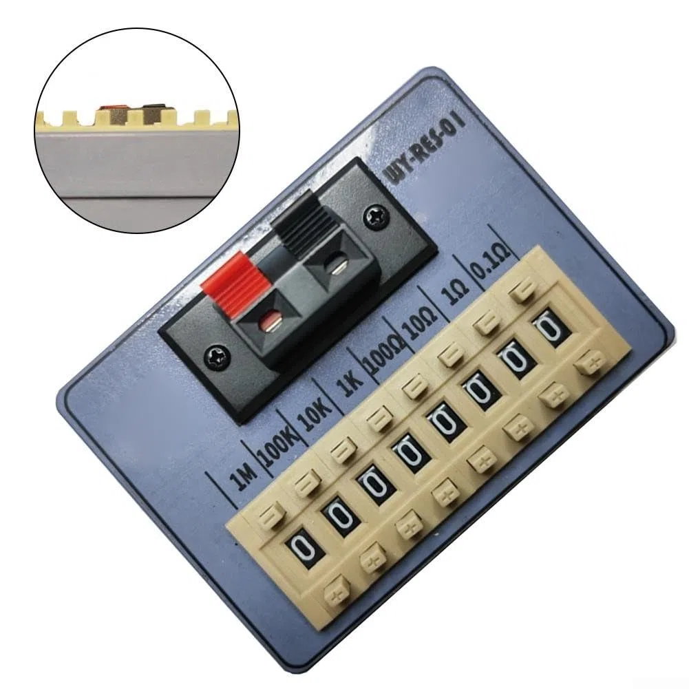 WY-RES-01 Compact Decade Resistance Box 8 Level Dial Programming 2Ω to 999999.9Ω Range 0.1Ω Resolution ABS Housing
