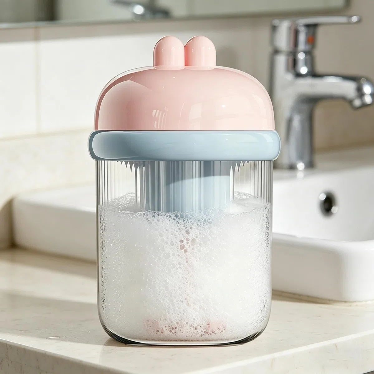 Electric Foam Dispenser, Automatic Shampoo Mixer, Quick Lather with Foaming Technology System, Portable Cleaning Bubble Device, Pet Wash Foam Machine, Bathroom Tool for Daily Care