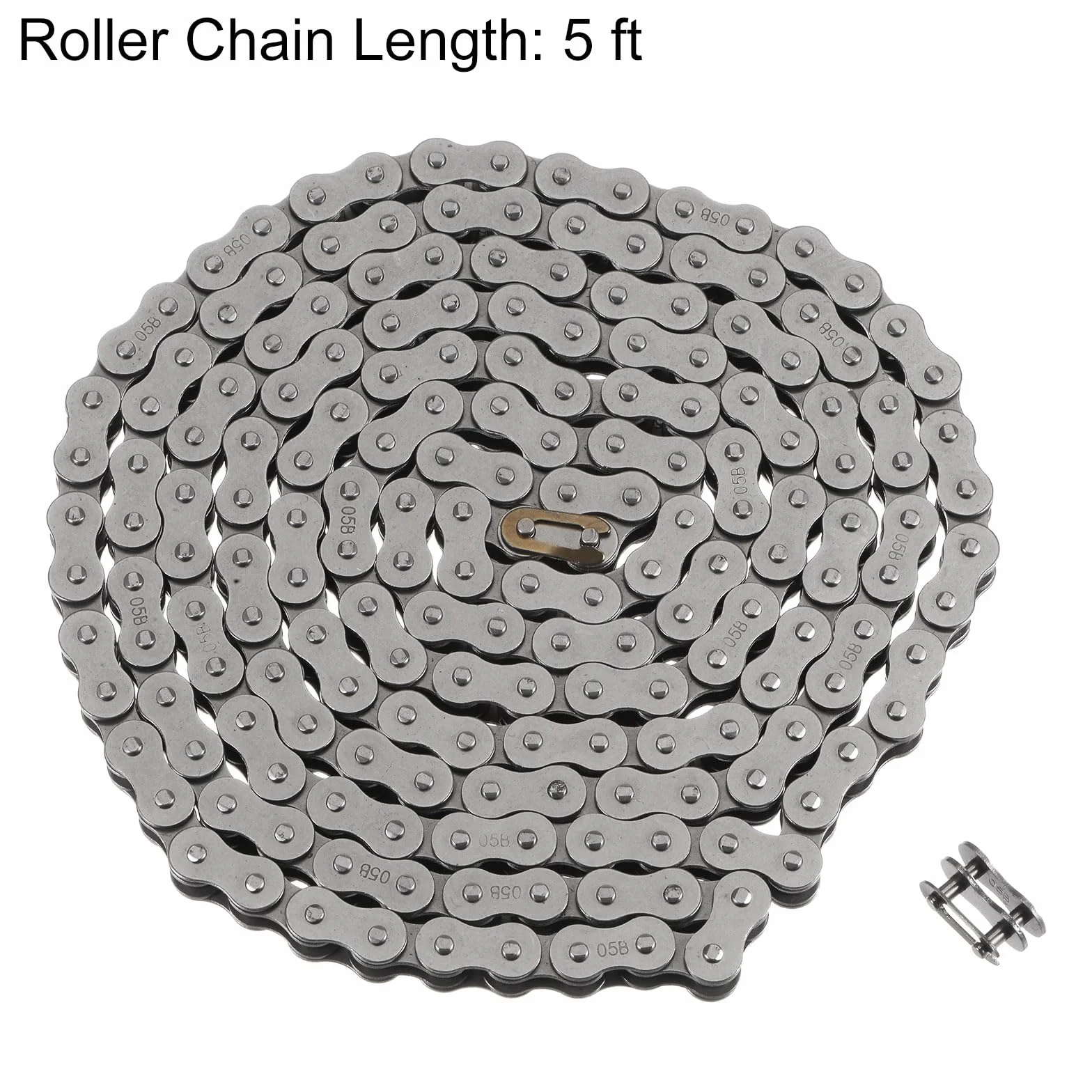 sourcing map 05B Metrisch Standard Rollenkette 5Ft Karbonstahl Ketten 8mm Industrial Rollenkette Antrieb Kette für Motorrad Fahrrad Industrielle Maschinen -190 Verbindungen