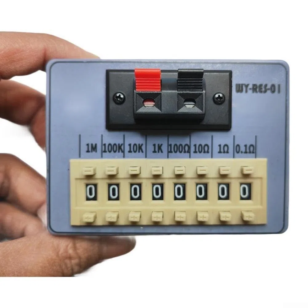 WY-RES-01 Compact Decade Resistance Box 8 Level Dial Programming 2Ω to 999999.9Ω Range 0.1Ω Resolution ABS Housing