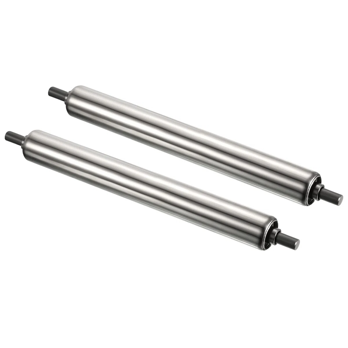 PATIKIL 2Pack Förderer Rollen 1" Durchmesser 8" Edelstahl Schwerkraft Übertragung Ersatz Teil Verzinkt Ende Silber