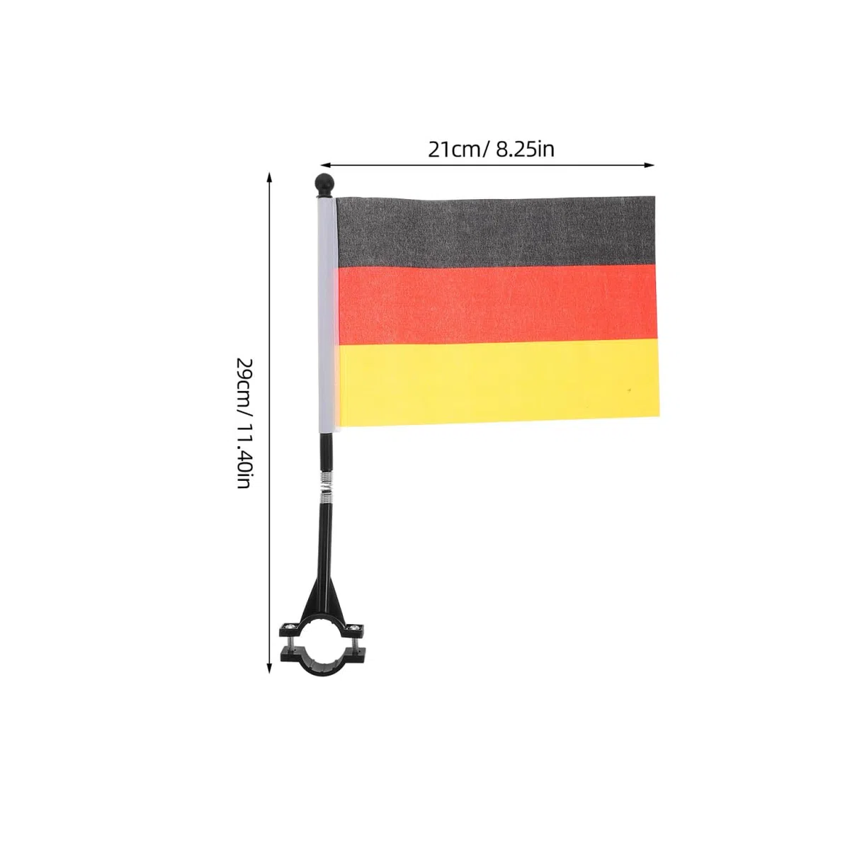 HANABASS 3 StüCk Fahrradfahnen Deutschland Mit Stab Fahrradflagge FüR Fahrradlenker Und Motorrad Sicherheitsflagge Einfache Montage Inklusive Mastclip Und Ersatzfahnen