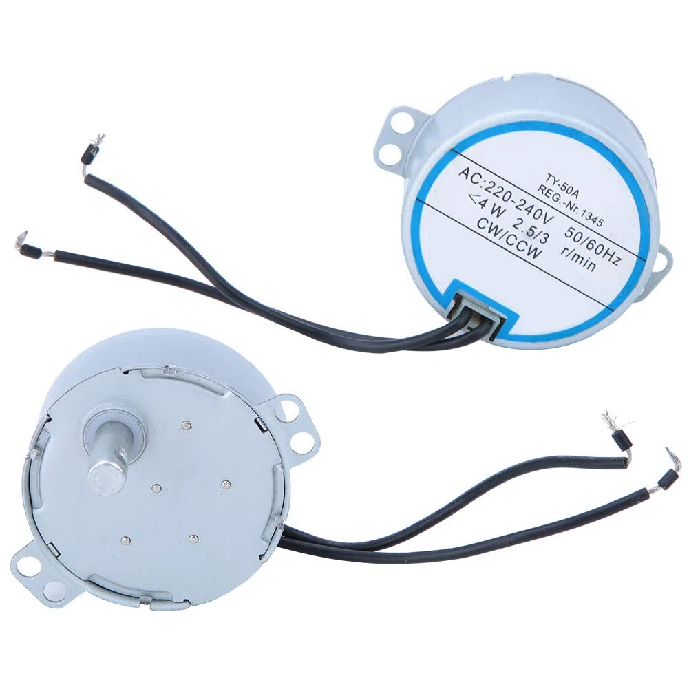 TY-50A Synchronmotor, Drehtellermotor für Moving-Head-Lüfter, elektrisch gesteuert CW/CCW Fernbedienung, 220-240 V, 3 U/min, geräuschfrei, hochleistung, Kabel incl.