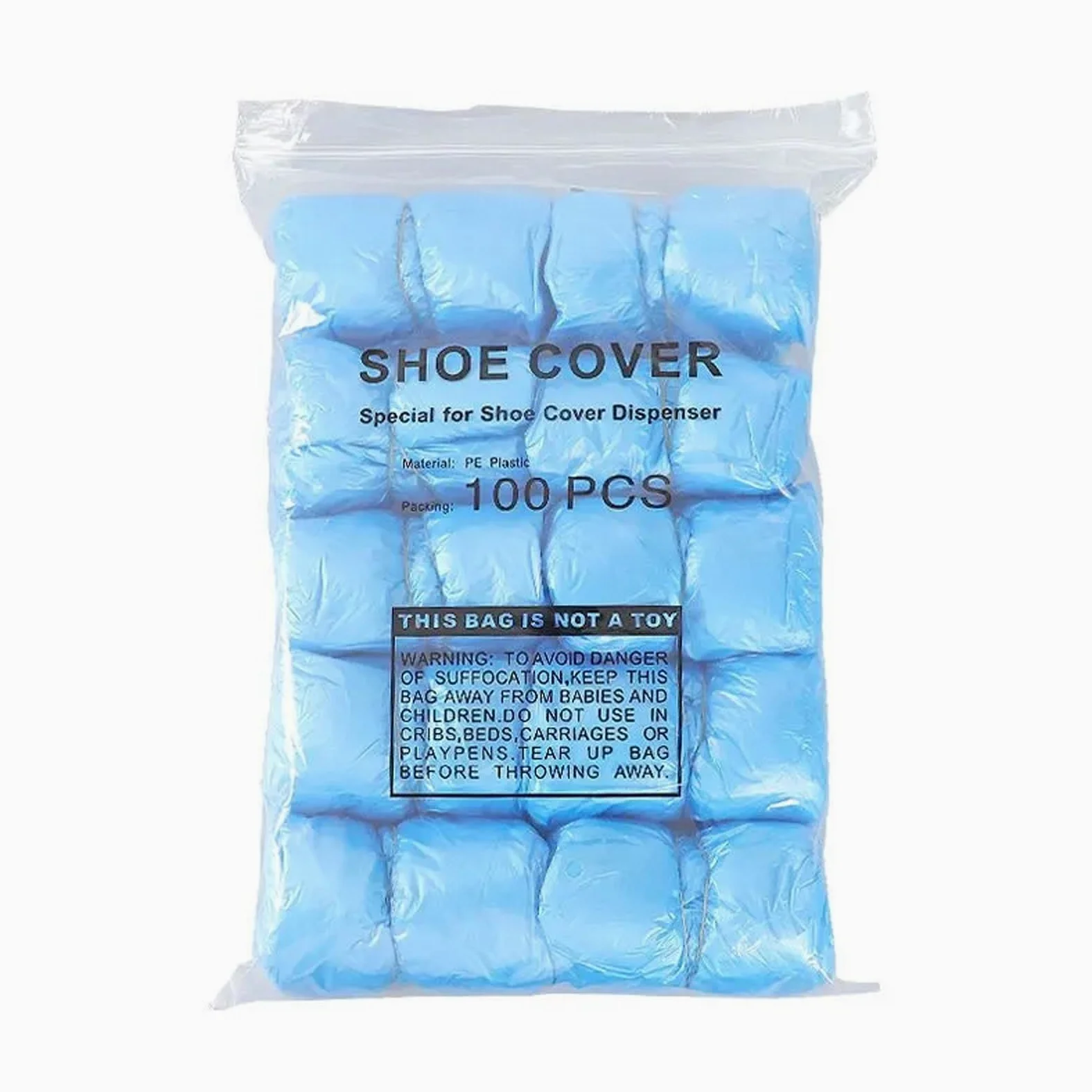 Einweg-Überschuhe in Einheitsgröße, 100er-Packung, Nachfüllpackungen für T-Schnallen-Spender, Wasser- und Staubdicht für die Meisten Schuhe(Color:Blue-1000 Count)