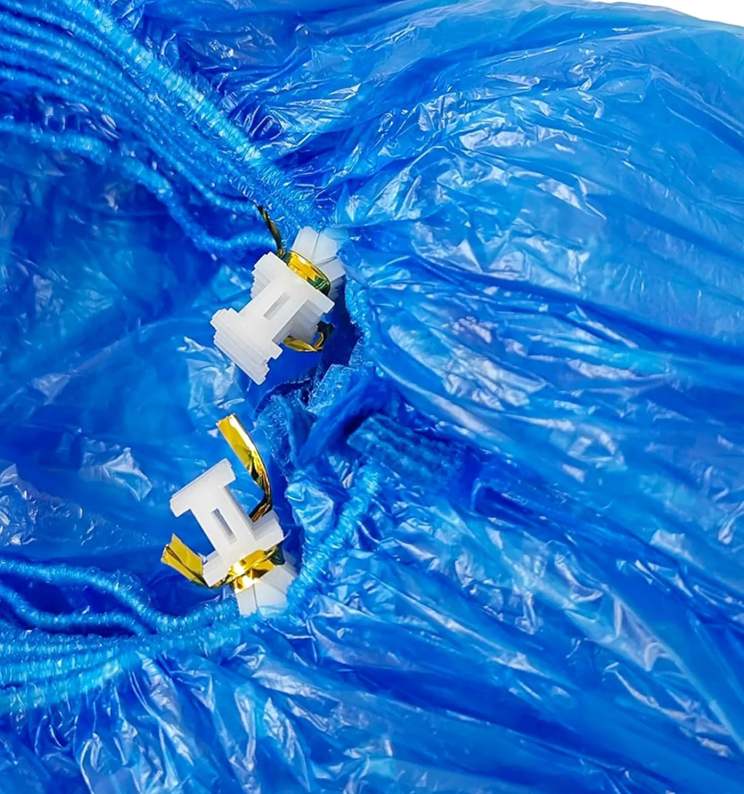 Einweg-Überschuhe in Einheitsgröße, 100er-Packung, Nachfüllpackungen für T-Schnallen-Spender, Wasser- und Staubdicht für die Meisten Schuhe(Color:Blue-1000 Count)