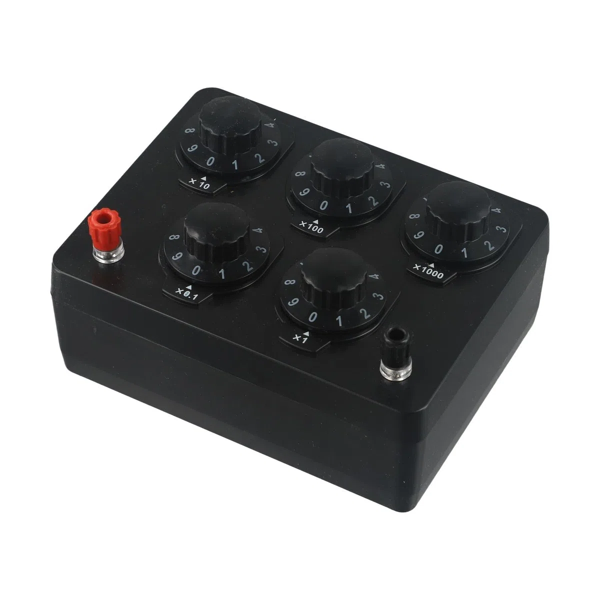 J2361 Variable Decade Widerstandskasten 0 bis 9999,9 Ohm Widerstandsbox mit 5 umschaltbaren Bereichen für Elektronikprüfung
