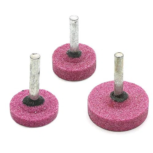 10 x Pinke Schleifscheiben 6mm T-Shaped Shank, 25mm / 30mm / 40mm Schleifstein Polierscheibe für Rotierende Werkzeuge