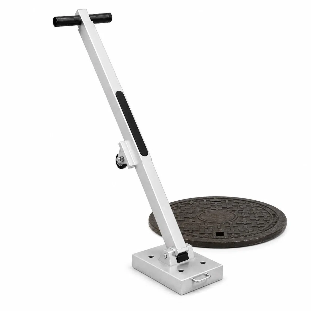Magnetischer Kanaldeckelheber Mit Teleskopgriff, Stützrad