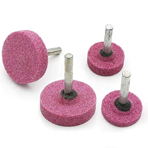10 x Pinke Schleifscheiben 6mm T-Shaped Shank, 25mm / 30mm / 40mm Schleifstein Polierscheibe für Rotierende Werkzeuge