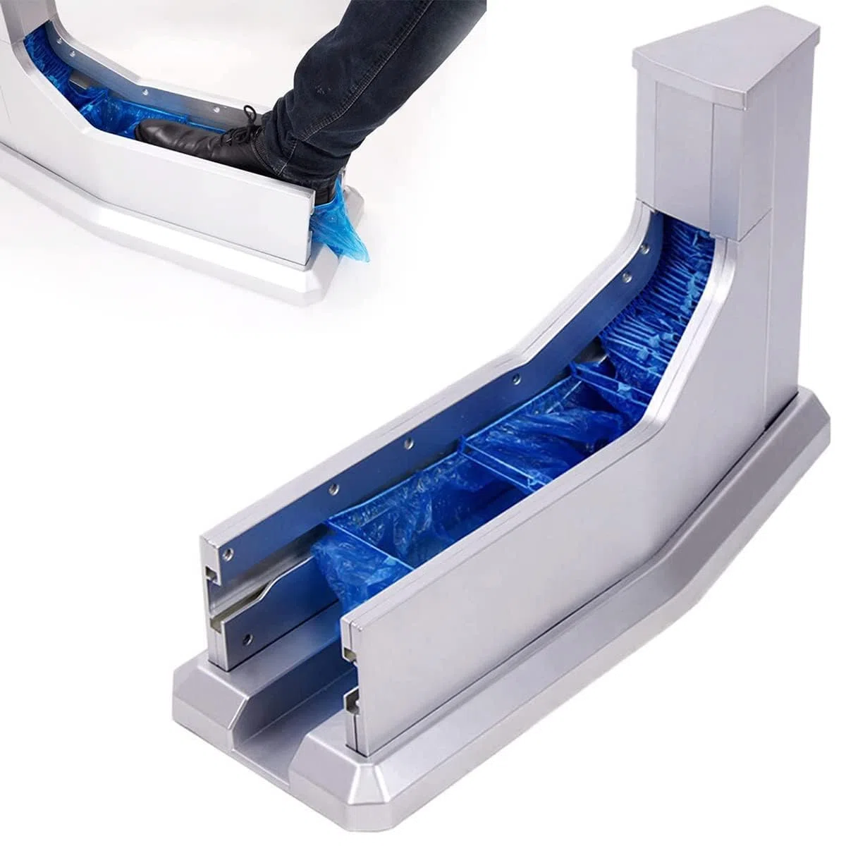 Automatische Schuhüberziehmaschine, 200 Stück, Einweg-Überschuhe aus Kunststoff für Reinräume, Zuhause und Krankenhaus, wasserdicht und staubdicht, tragbar und freihändig