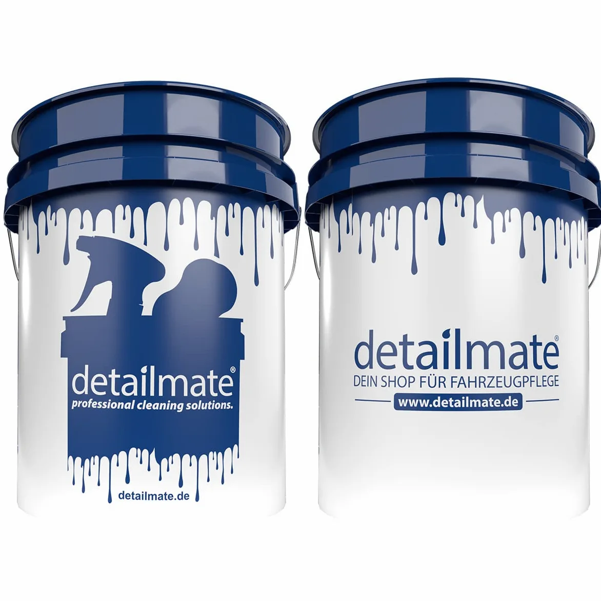 detailmate Auto Wascheimer 5 GAL (ca.20 Liter) weiß, Grit Guard Eimer Einsatz blau Wash Bucket 5 Gallon Verstärkt, Extra Dicke Wandung, für Deckel Gamma Seal LID geeignet