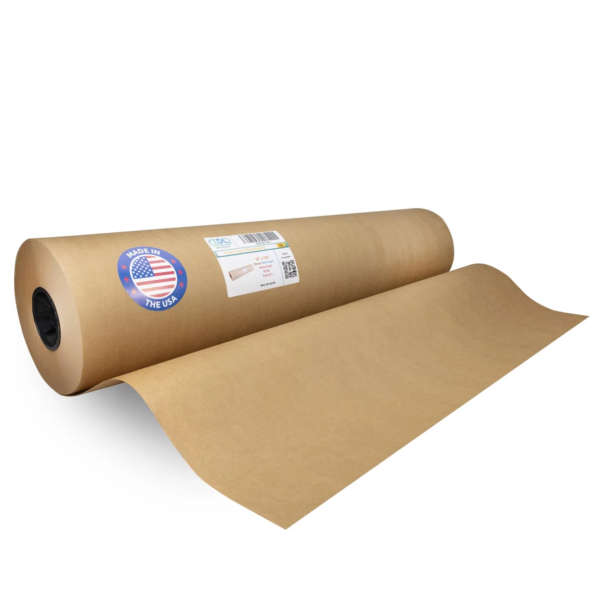 IDL Packaging 91,4 cm x 229,5 m, braunes Kraftpapier-Rolle, 22,7 kg (1 Stück) – strapazierfähiges Papier zum Verpacken, Umzug, Versand, Basteln, 100% recycelbares natürliches Kraft-Geschenkpapier