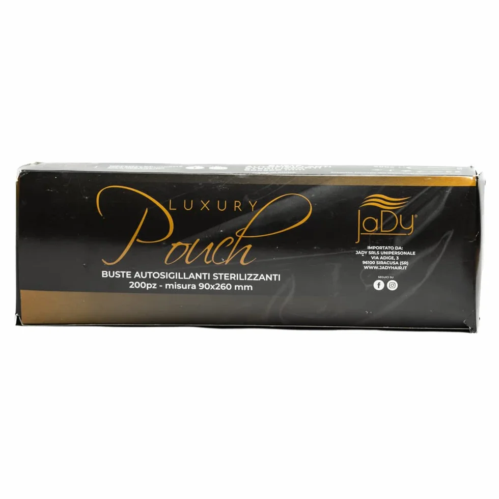 JaDy Sterilisationsbeutel 90 x 260 mm durchsichtig Kunststoff selbstversiegelnd thermoplastisch selbstklebend für Werkzeugsterilisation Kosmetik Friseur Zahnarzt